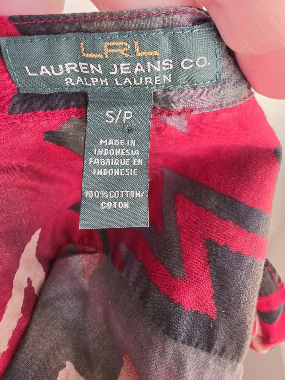 Lauren Ralph Lauren Western Aztec Ruffle Button Down Shirt S - Picture 9 of 9